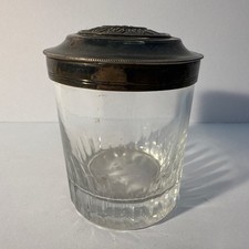 Encrier En Cristal Avec Couvercle En Argent Pot Pillules Pillulier Art De Déco