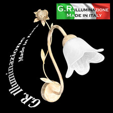 Applique classique ivoire or 1 lumière lampe murale verre albâtre blanc DINA