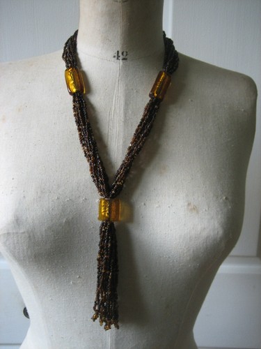 Ancien collier ambre perles - ancien,