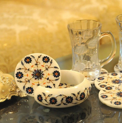 White marble drink protect - 4",