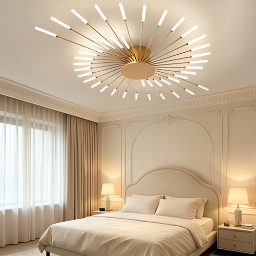 Plafonnier 128cm motif feu - plafonnier,