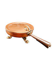 Cuivre Cendrier / Silent Butler Avec Couvercle Et Manche Sur Laiton Pieds Rare