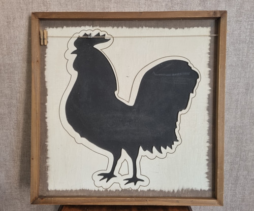 Tableau mémo ardoise bois coq - mémo,