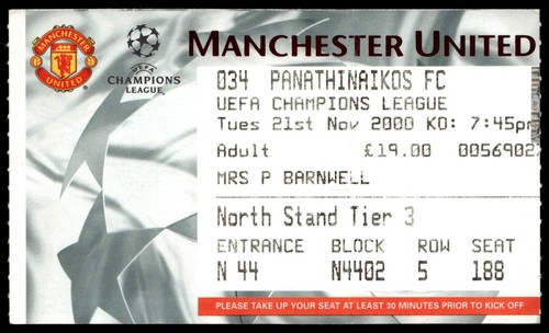 Ticket 2000 manchester united - ticket,
