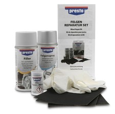 Kit de réparation pour jantes roue voiture PRESTO répare rayure éraflure impact