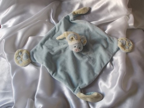 Doudou souris bleu blanc - doudou,