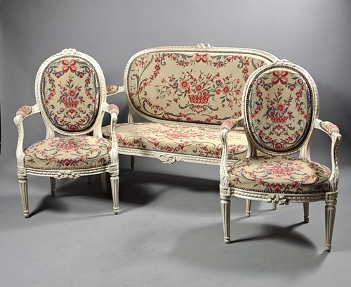 Salon louis xvi bois laqué - louis,