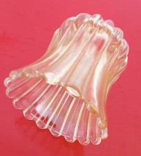 Vintage: ancien beau verre de lampe ambré Murano - Applique Lustré Tulipe... C4