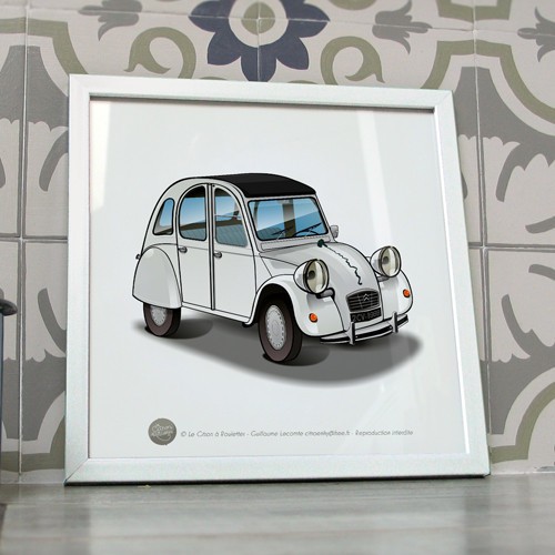 Poster citroën 2cv perrier - poster,
