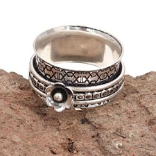 Bague toupie en argent pour