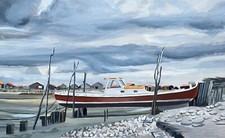 Pinasse Sur Le Bassin d'Arcachon, Gouache