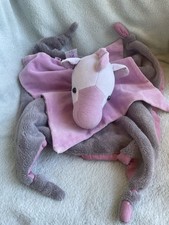 Doudou plat cheval gris rose