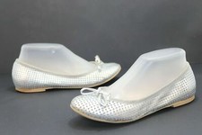 JONAK Ballerines Ajourées Cuir Argenté T37 TBE