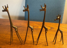 GAZELLES ANTILOPES VINTAGE ANNEE 50  BRONZE OU LAITON  STATUETTES ARTISANAT   2