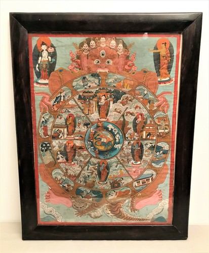 Thangka bhavacakra népal - thangka,