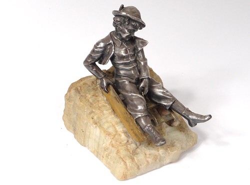 Sculpture bronze argenté