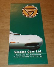 Dépliant GINETTA G27 / G33 /G34 / Classic 4 de 1995 anglais