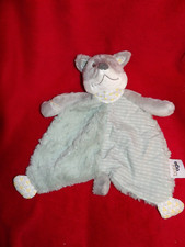 Doudou Plat Renard Gris Blanc Triangle Jaune BABIAGE