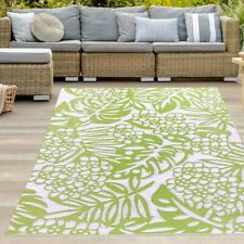 Tapis d'extérieur facile d'entretien au design tropical en vert