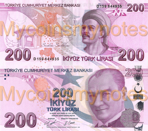 Turquie 200 livres turques - turquie,,