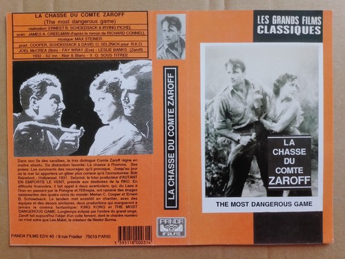 Jaquette vhs chasse du - jaquette,