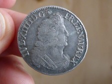 1/4 Ecu aux palmes de Louis XIV 1694 G (Poitiers)