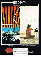PUBLICITE ADVERTISING 094  1974   FILTRASOL  store-banne  vertical LOUVERDRAPE