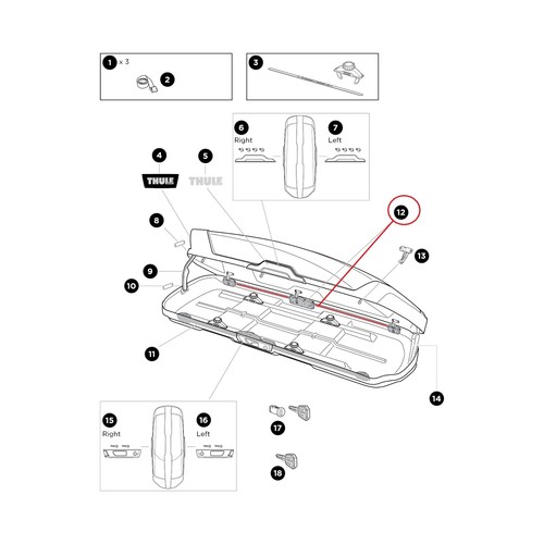 Thule barre serrure - thule, alu