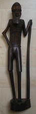 STATUETTE AFRICAINE EN BOIS D'EBENE - ART AFRICAIN - Hauteur 32 cm