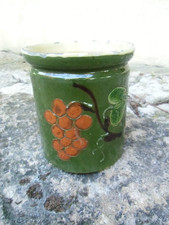 POT A CONFITURE TERRE CUITE VERNISSEE POTERIE SAVOIE  ART POPULAIRE SAVOYARD