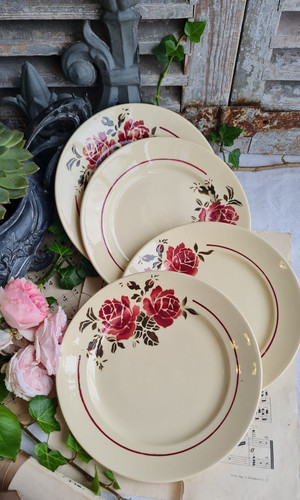 Anciennes assiettes plates - 4,