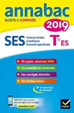 Annales Annabac 2019 SES Tle ES spécifique & spécialités: sujets et corrigés du