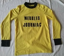 MAILLOT FOOT JAUNE  VINTAGE PORTE NMERO 11 SPONSOR MEUBLES JOURNIAC,TAILLE M