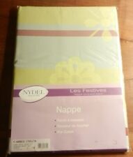 240 -NAPPE NYDEL JACQUARD COTON CARREE -COLORIS VERT/JAUNE/BLEU/PARME-170X170 -