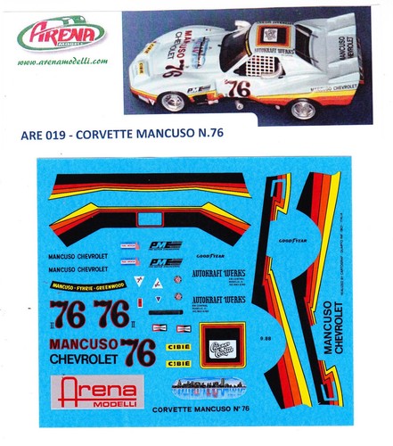 Decal corvette mancuso 76 - mancuso, #76