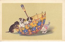CHATS #MK43614 CHIENS ET CHATS DANS UN PARAPLUIE