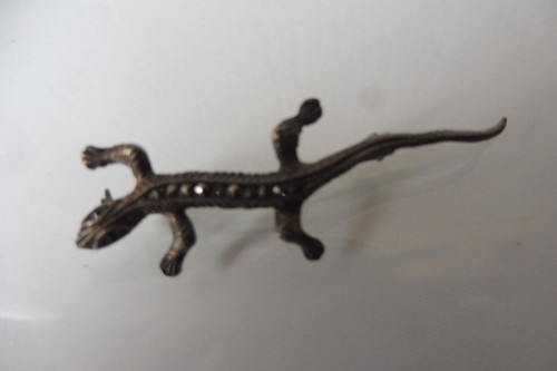 Belle vieux broche lézard - ,vieux, broche,lézard