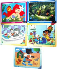  lot 5 grands puzzles cadres NATHAN RAVENSBURGER 45p DISNEY T'CHOUPI 3,4,5,6 ans