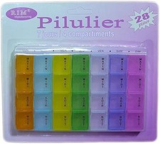 PILULIER, Semainier, Boite à PILULES, Médicaments Détachable 7 Jours en couleur