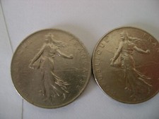 2 pieces de 1f argent semeuse
