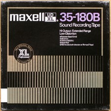 MAXELL UDXL 35-180B • BANDE MAGNETIQUE + BOBINE • RECORDING TAPE • Ø 26,5 • NAB