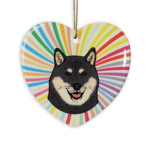 Ornement cœur shiba inu - en,