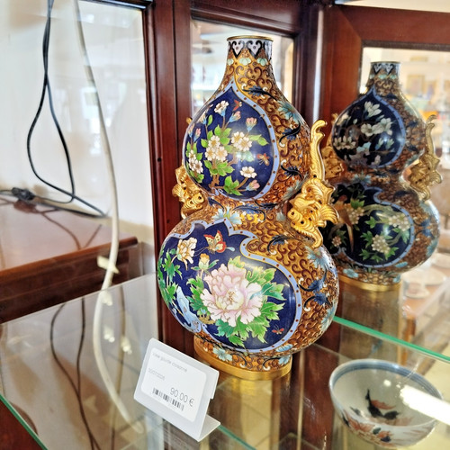 Vase gourde email cloisonnée - vase,
