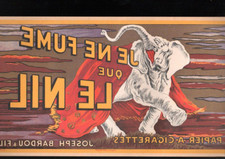 affiche PUBLICITAIRE je ne fume que LE NIL éléphant papier a cigarette défaut