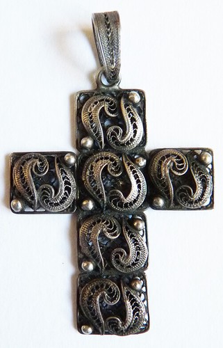 Pendentif croix argent - pendentif, massif