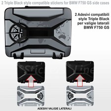 Set 2 Adhésifs Valises Plastique Noir BMW F750 GS Vario Style Triple Black