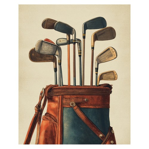 Affiche vintage clubs golf - vintage, de