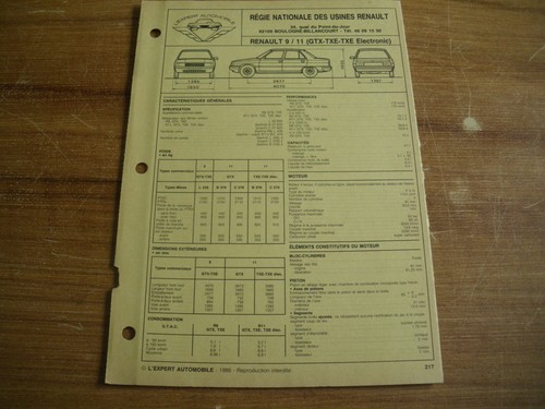 Fiche technique triple renault - fiche,