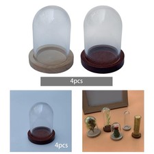 Verre clair Cloche Dome Flower Cover Container Mini Terrarium Doll House Decor