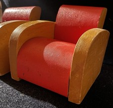 Paire De Fauteuils Art Déco Pour Maison De Poupées